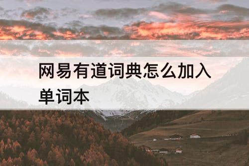 网易有道词典怎么加入单词本