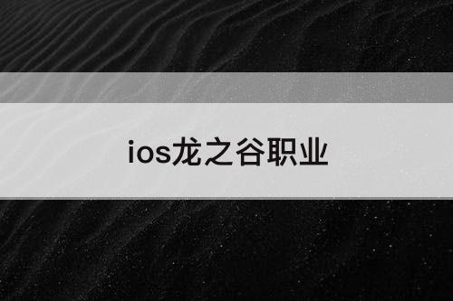 ios龙之谷职业