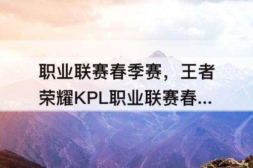 职业联赛春季赛,王者荣耀KPL职业联赛春季赛