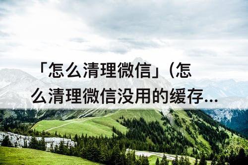 「怎么清理微信」(怎么清理微信没用的缓存)