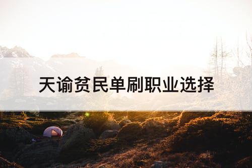 天谕贫民单刷职业选择