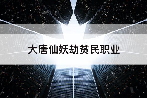 大唐仙妖劫贫民职业