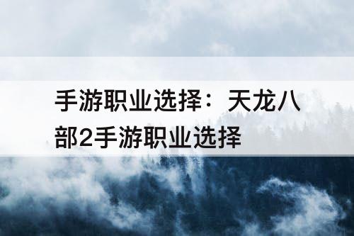 手游职业选择：天龙八部2手游职业选择