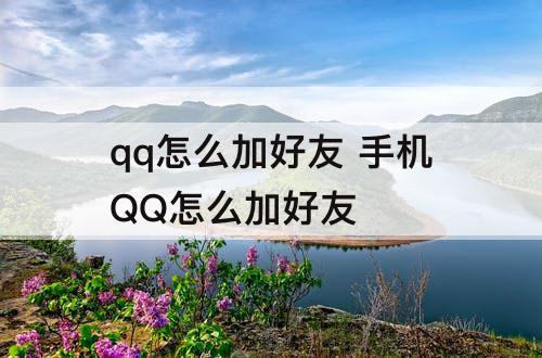 qq怎么加好友 手机QQ怎么加好友