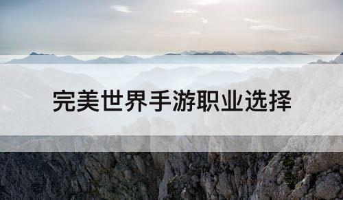 完美世界手游职业选择