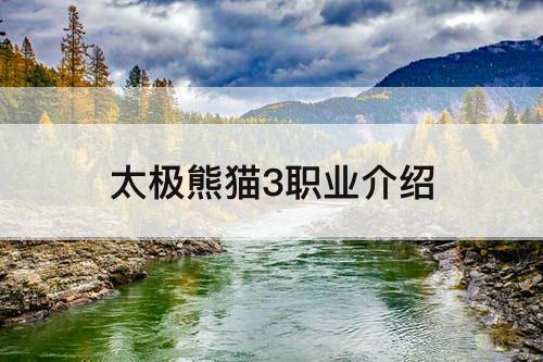 太极熊猫3职业介绍