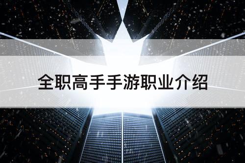 全职高手手游职业介绍