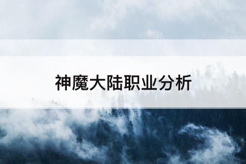神魔大陆职业分析