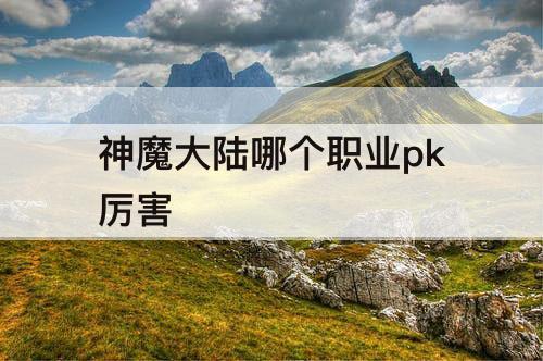 神魔大陆哪个职业pk厉害