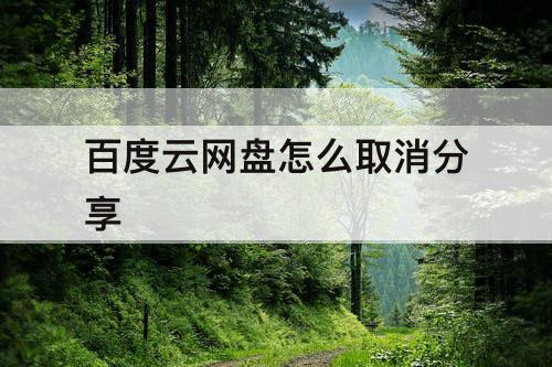 百度云网盘怎么取消分享