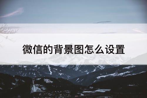 微信的背景图怎么设置