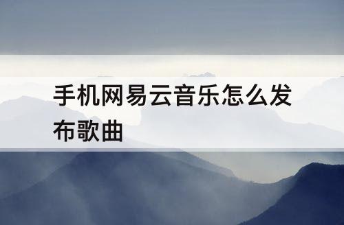 手机网易云音乐怎么发布歌曲