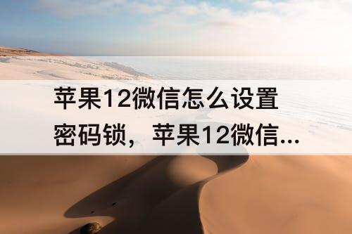苹果12微信怎么设置密码锁，苹果12微信怎么设置密码锁教程