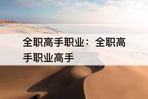 全职高手职业：全职高手职业高手