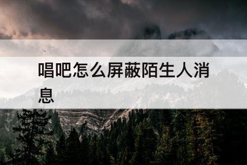 唱吧怎么屏蔽陌生人消息