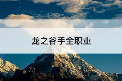 龙之谷手全职业