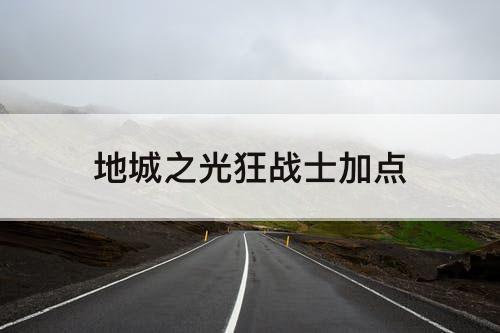 地城之光狂战士加点