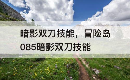 暗影双刀技能，冒险岛085暗影双刀技能