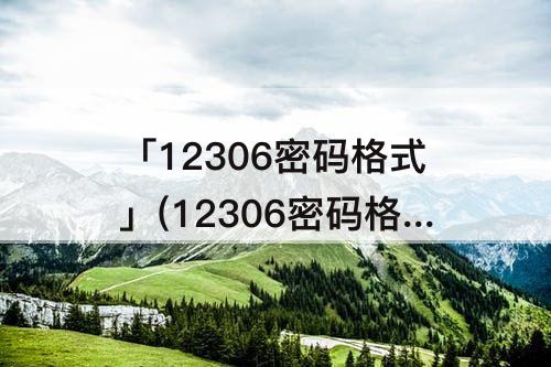 「12306密码格式」(12306密码格式视频)