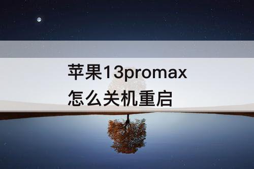 苹果13promax怎么关机重启