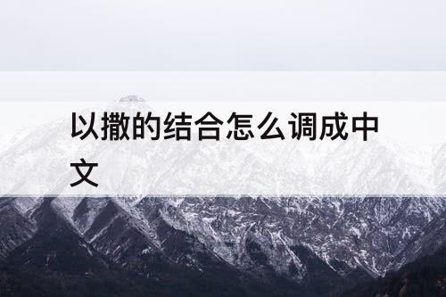 以撒的结合怎么调成中文