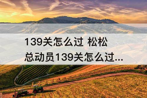 139关怎么过 松松总动员139关怎么过关