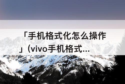 「手机格式化怎么操作」(vivo手机格式化怎么操作)
