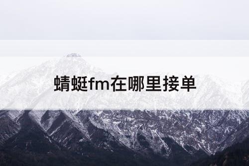 蜻蜓fm在哪里接单