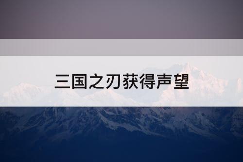 三国之刃获得声望