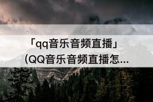 「qq音乐音频直播」(QQ音乐音频直播怎么退公会)