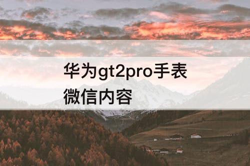 华为gt2pro手表微信内容