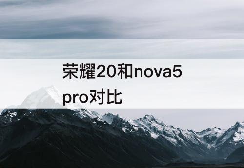 荣耀20和nova5pro对比