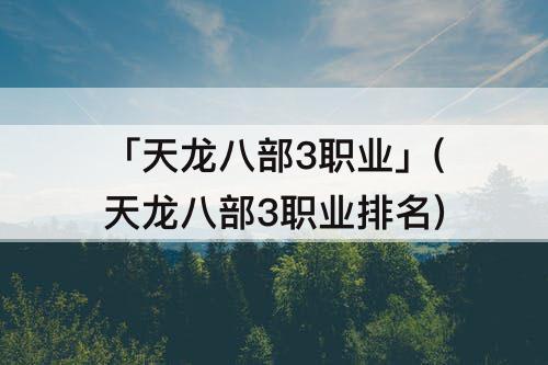 「天龙八部3职业」(天龙八部3职业排名)