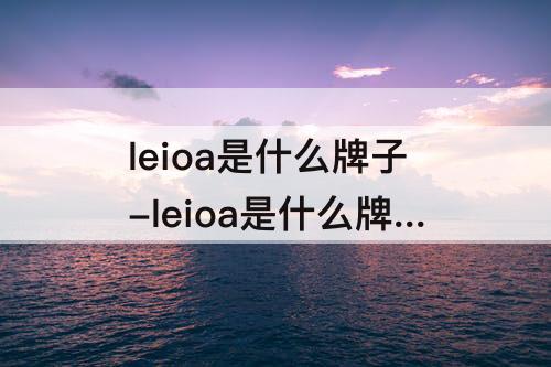 leioa是什么牌子-leioa是什么牌子手机图片