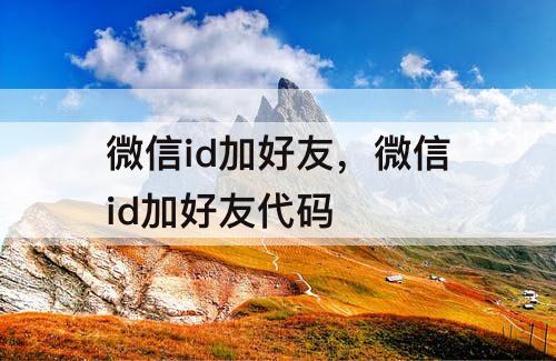 微信id加好友，微信id加好友代码