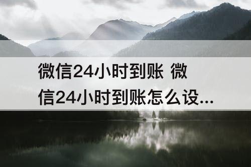 微信24小时到账 微信24小时到账怎么设置
