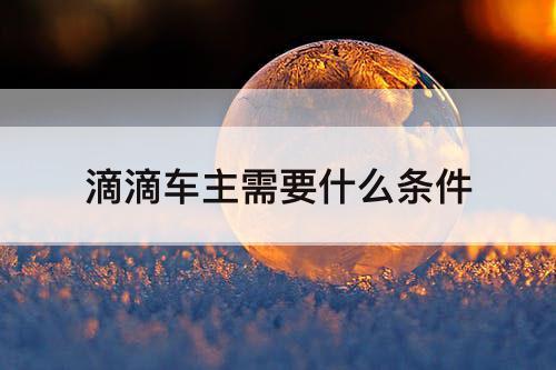 滴滴车主需要什么条件