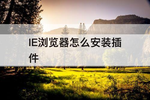 IE浏览器怎么安装插件