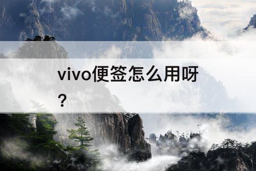 vivo便签怎么用呀?
