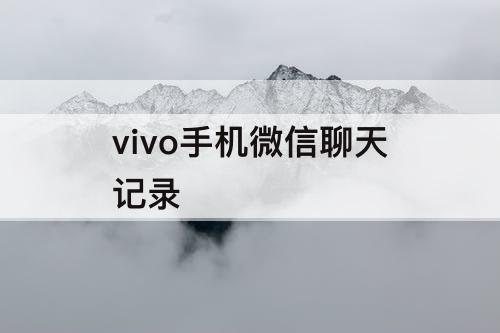 vivo手机微信聊天记录