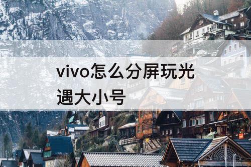 vivo怎么分屏玩光遇大小号
