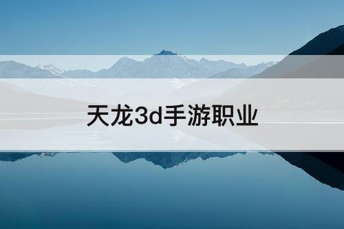 天龙3d手游职业