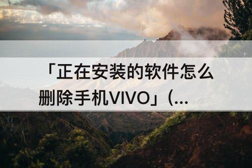 「正在安装的软件怎么删除手机VIVO」(正在安装的软件怎么删除手机VIVOy55a)