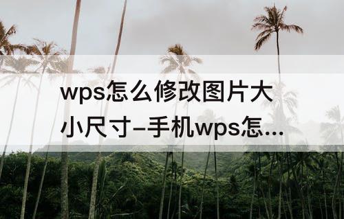 wps怎么修改图片大小尺寸-手机wps怎么修改图片大小尺寸