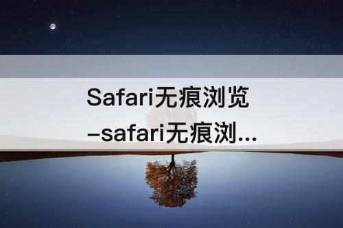 Safari无痕浏览-safari无痕浏览会被跟踪吗