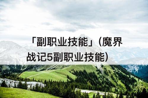 「副职业技能」(魔界战记5副职业技能)