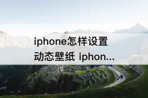 iphone怎样设置动态壁纸 iphone怎样设置动态壁纸不是实况