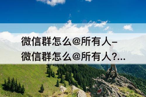 微信群怎么@所有人-微信群怎么@所有人?不是群主