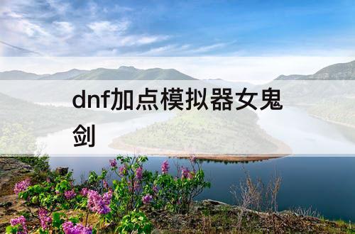 dnf加点模拟器女鬼剑