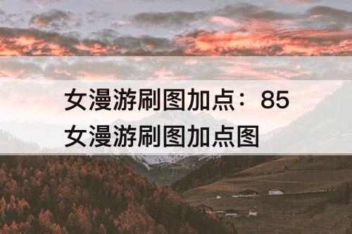 女漫游刷图加点：85女漫游刷图加点图